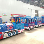 Customized Blue Trackless Train for Sale