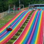 The Rainbow Dry Snow Slope Slide With Inflatable Bag